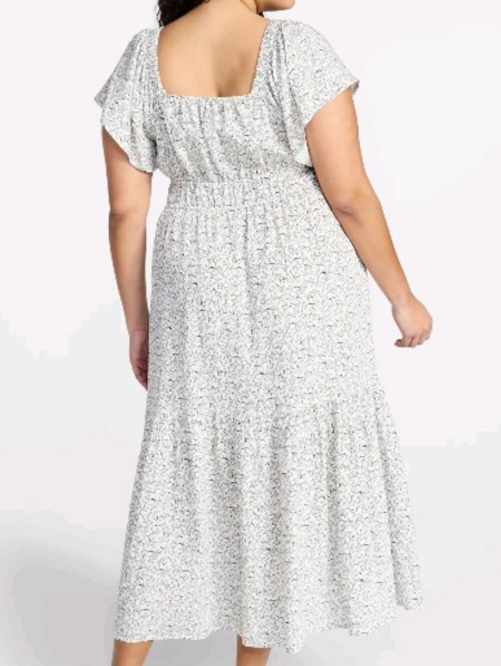 Terra & Sky Women's Ivory White Pattern Unlined Summer Maxi Dress 2X (20W-22W) - Picture 3 of 12